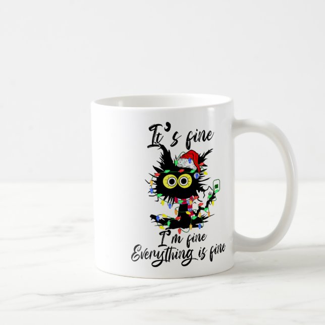 Katt Jul Det Är Bra Jag Mår Bra Allting Är Bra Kaffemugg (Höger)