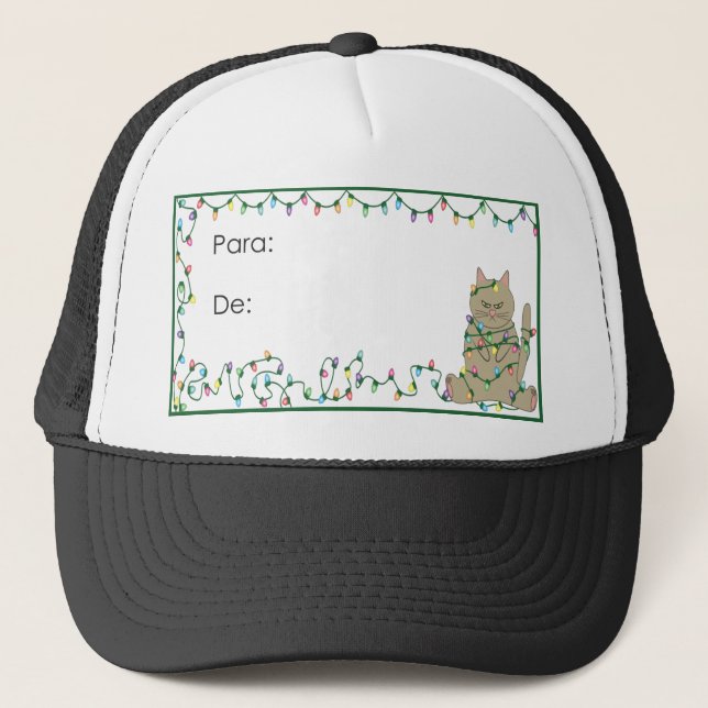 Katt Jul Djur Lilla Cat Cute Funny Gifts. Keps (Framsida)
