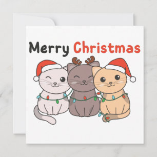 Katt Jul Djur Söta Katter God Jul In Inbjudningar