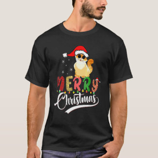 Katt Jul Hatt Julbelysning Söt Katt Jul T Shirt