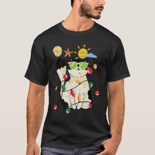 Katt jul i juli Cool kattunge husdjur sommar Tropi T Shirt
