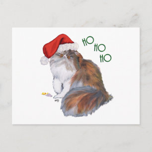 Katt Jul med Kalico Perser Helg Vykort