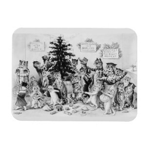 Katt jul Party Louis Wain Magnet