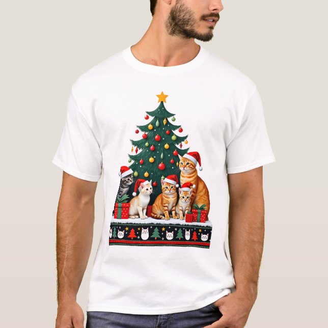 Katt jul rolig ful Kvinnor Män Glad present (5) T Shirt (Framsida)