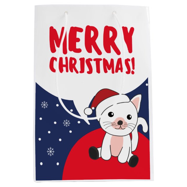 Katt jul, Snö, vinterdjur, katter, medelstor gåva (Framsidan)