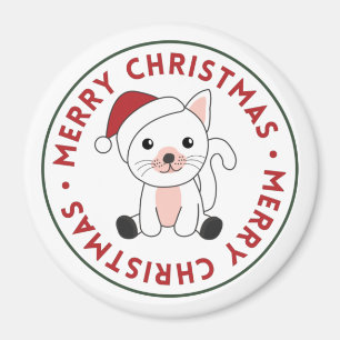 Katt jul, Snö, vintertorn, katter, magnet