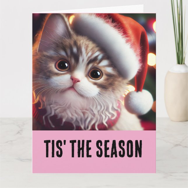 KATT JUL SÖTT ROLIGT Julkort Kort (Framsida)