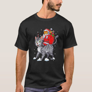 Katt Jul Tomte Kattkorn Enhörning Meowy Catmas  T Shirt