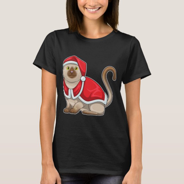 Katt jul tomtehatt t shirt (Framsida)