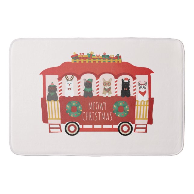 Katt jul Trolly Meowy jul Badrumsmatta (Framsidan)