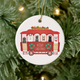 Katt jul Trolly Meowy jul Julgransprydnad Keramik