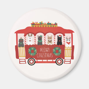 Katt jul Trolly Meowy jul Magnet