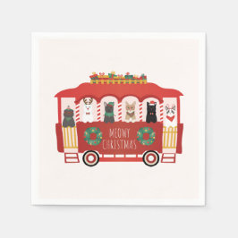 Katt jul Trolly Meowy jul Pappersservett
