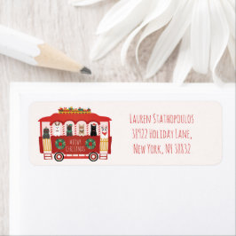 Katt jul Trolly Meowy jul Returadress Etikett