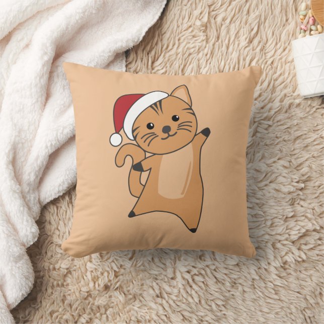 Katt jul - vinterdjur i Snö Katt Throw Pillo Kudde (Filt)