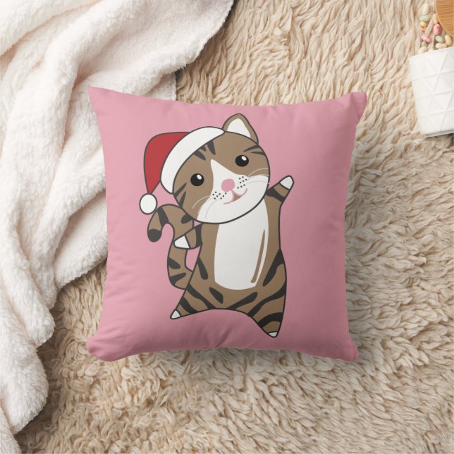 Katt jul - vinterdjur i Snö Katt Throw Pillo Kudde (Filt)