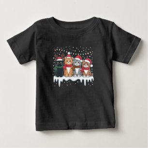 Katt julbelysning ren Santa kattälskare T Shirt