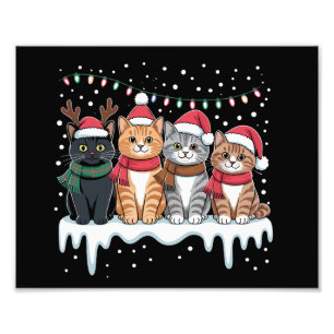 Katt julbelysning renjulsanta kattälskare fototryck