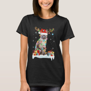 Katt julbelysning Santa hatt Kattägare jul  T Shirt