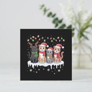 Katt julbelysning Tomte Kattälskare jul Julkort