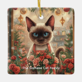 Katt julblomma arrangemang av floristisk Papper Julgransprydnad Keramik
