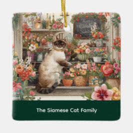 Katt julblomma arrangemang av floristisk Papper Julgransprydnad Keramik