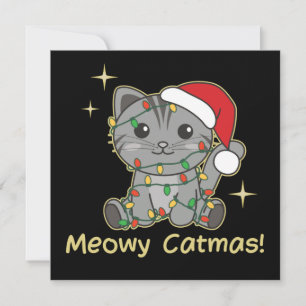 Katt juldjur Cute Cats Meowy Catmas Inbjudningar