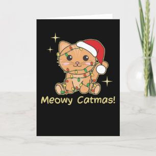 Katt juldjur söta katter Meowy Catmas Helgkort