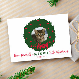 Katt julfrö med ditt kattfoto julkort