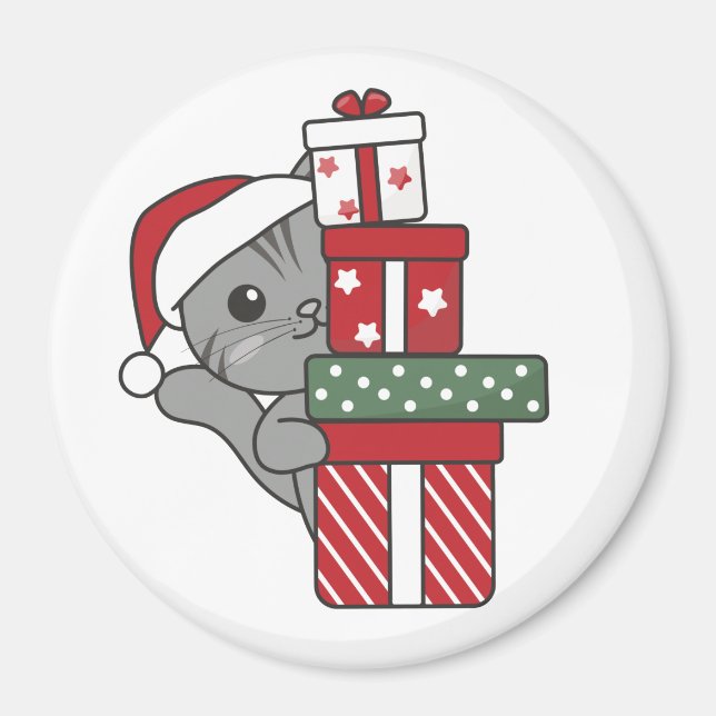 Katt julgåva Vinterdjur Katt Magnet (Framsidan)