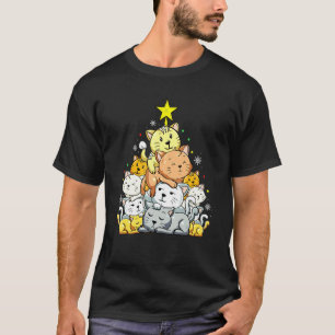 Katt Julgran Meowy Catmas Xmas T Shirt