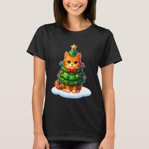 Katt Julgransbelysning Tomte Kattmas älskar T Shirt