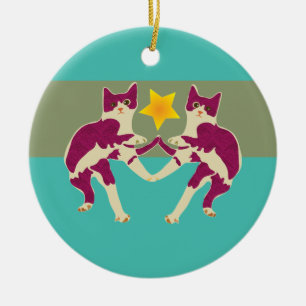Katt Julgransprydnad Keramik