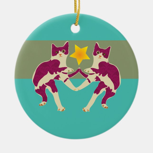 Katt Julgransprydnad Keramik (Framsidan)