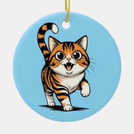 katt julgransprydnad keramik