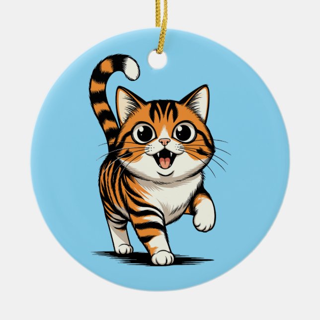 katt julgransprydnad keramik (Framsidan)