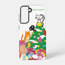 Katt Julkatten Jul Galaxy Fodral – Vitt