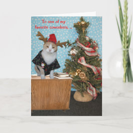 Katt-julkort för Coworkers Helgkort