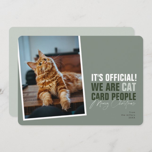 Katt-julkort Meowy jul Julkort (Fram/baksida)