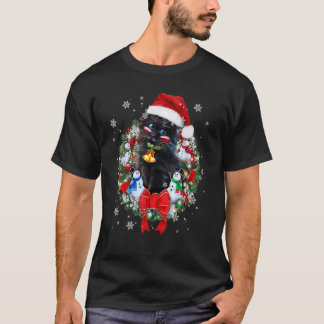 Katt Julkrans Ornament Dekoration Jul Tomte T Shirt