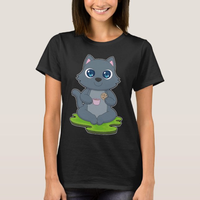 Katt Kaffe Kaka T Shirt (Framsida)
