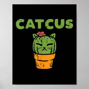 Katt Kaktus Söt Sukkulent Växt Kattunge Kvinnor Fl Poster