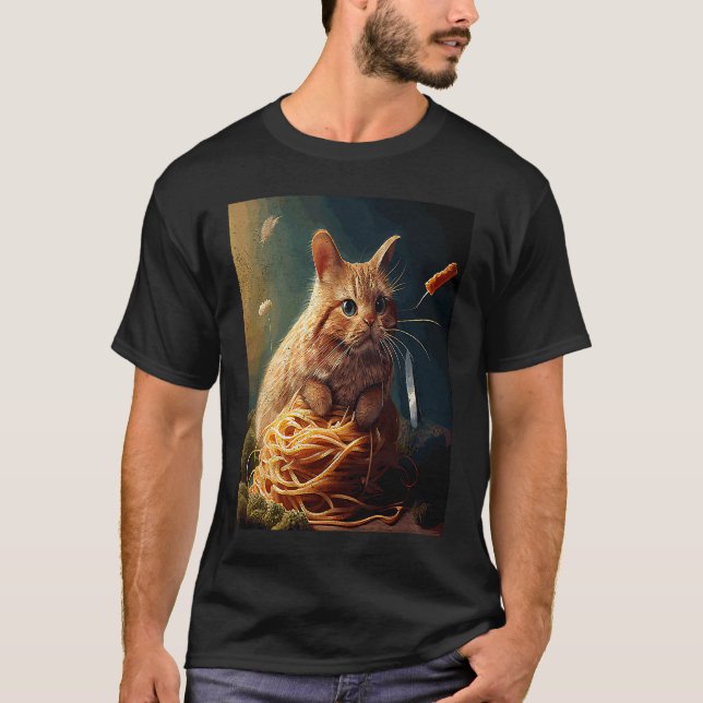 Katt Kanin Spaghetti T Shirt (Framsida)