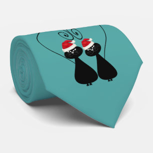Katt kärlek par med fin julklapp, tecknad slips