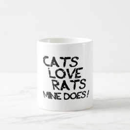 Katt Kärlek Råttor. Min gör det. Kaffemugg