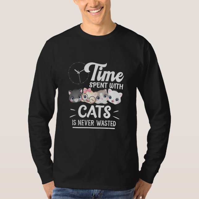 Katt Kärlek som tillbringas med katt Slösas aldrig T Shirt (Framsida)