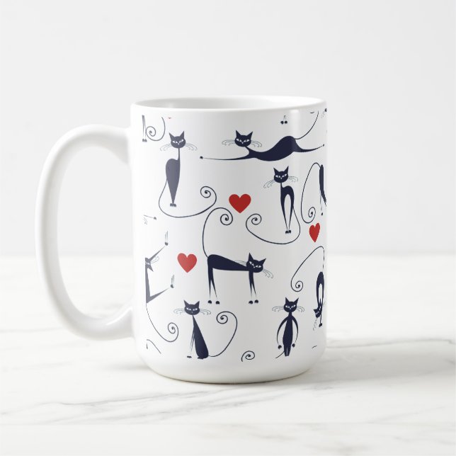Katt kärlek värld kaffemugg (Vänster)