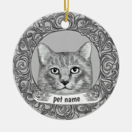 Katt Kärleksfull minnes-ornament Julgransprydnad Keramik