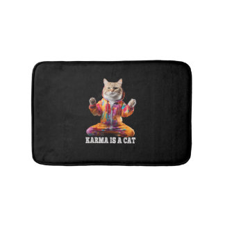 Katt, Karma är en katt, Yoga sport cat Badrumsmatta