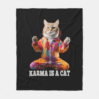 Katt, Karma är en katt, Yoga sport cat Fleecefilt